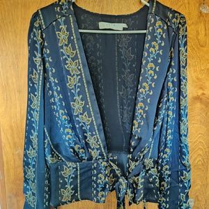 Women's Kimi V Neck Long Sleeve Crossover Top